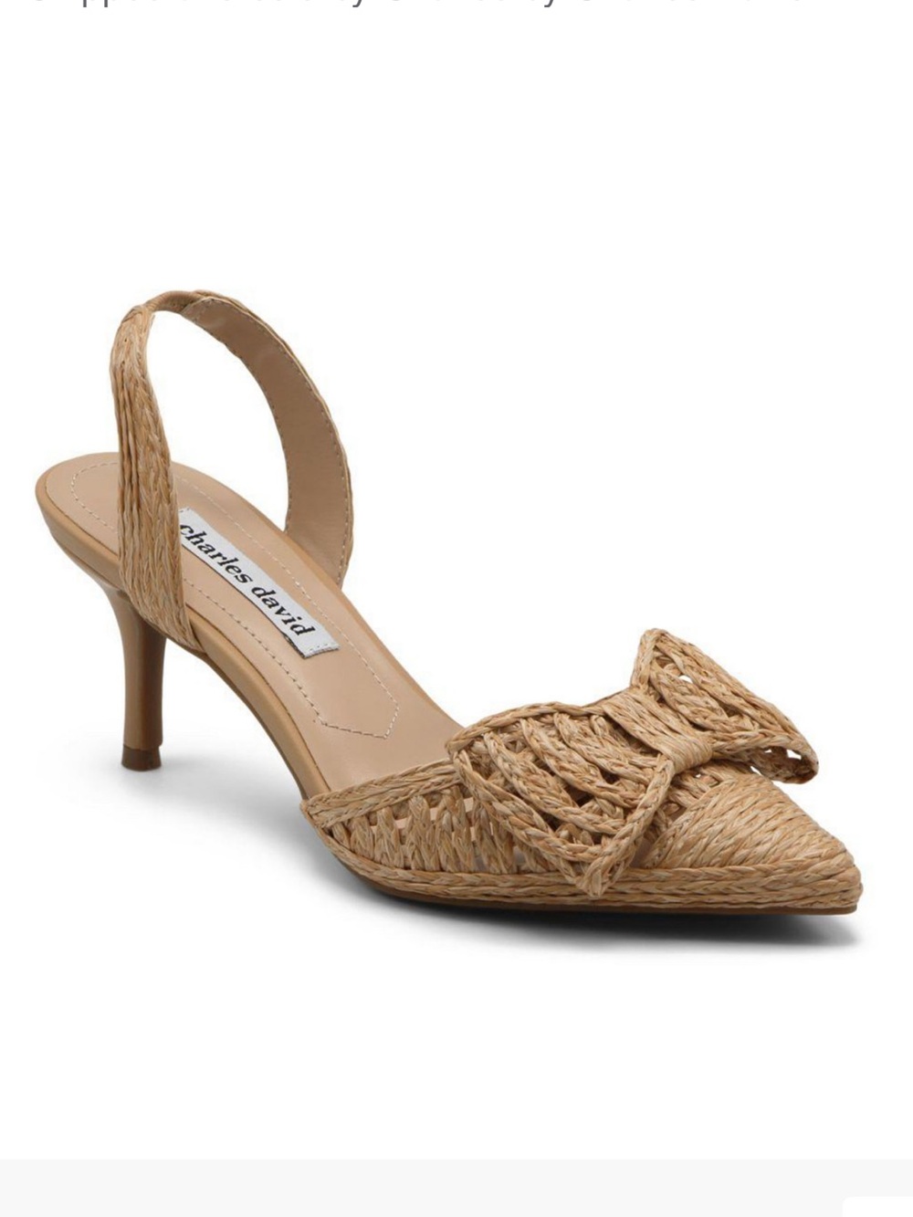 Charles David Agora Slingback Pump with Bow Accent